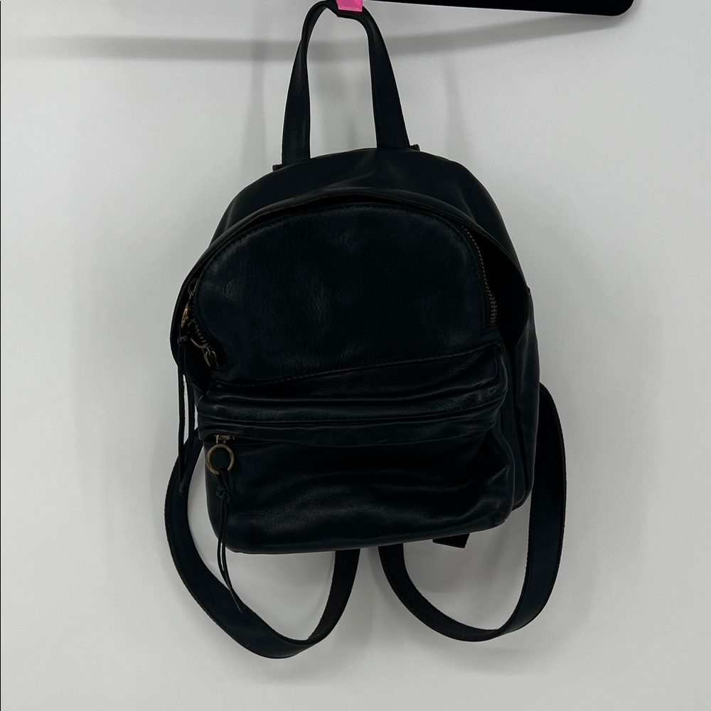 Madewell Mini Lorimer Black Leather Backpack